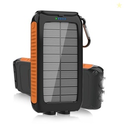 Solar Charger Power Bank 49800mAh - Portable Fast Charging Power Bank with Type-C & Dual USB Ports, Compatible with iPhone, Samsung & More, Waterproof Solar Panel for Camping, Hiking, and Outdoor Use