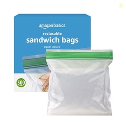 AMAZON BASICS SANDWICH STORAGE BAGS, 300 COUNT (PREVIOUSLY SOLIMO)