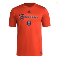 adidas Men's Houston Dynamo MLS Short Sleeve T-Shirt, Orange Huston Dynamo, Small
