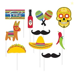 Creative Converting 10-Piece Photo Props For Party, Serape Fiesta
