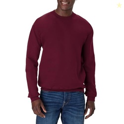 HANES MEN'S ULTIMATE SWEATSHIRT, HEAVYWEIGHT FLEECE SWEATSHIRT, CREWNECK PULLOVER FOR MEN MAROON