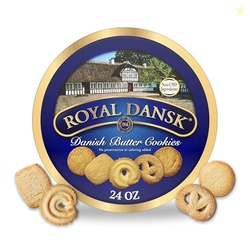 Royal Dansk Danish Butter Cookies, Premium Assorted Cookies in a Gift Tin, Great for Sharing and Gifting, 24 oz