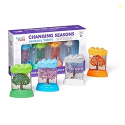 hand2mind Changing Seasons Sensory Tubes, Quiet Fidget Toys for Kids 3-5, Toddler Science Weather Toys, Calm Down Corner Supplies, Preschool Classroom Must Haves