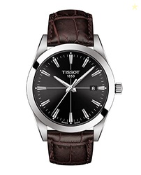 Tissot mens Gentleman Stainless Steel Dress Watch Brown T1274101605101