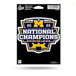 Rico Industries NCAA Michigan Wolverines 2024 CFP National Champions Vinyl Die-Cut Decal - Car/Truck/Home Accessory
