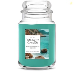 Yankee Candle Mediterranean Breeze, Scented Candle, 22oz Large Jar with up to 150 Hour Burn Time, Giftable
