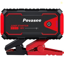POVASEE JUMP STARTER 5000A CAR JUMPER STARTER, MODEL A30 12V JUMP BOX FOR CAR BATTERY UP TO 10L GAS OR 8L DIESEL ENGINE BATTERY JUMPER STARTER PORTABLE WITH POWER BANK/DUAL OUTPUT/LED LIGHT