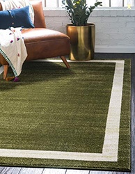 Unique Loom Del Mar Collection Area Rug - Maria (7' 1" x 10' Rectangle, Green/ Ivory)