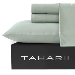 Tahari Home - Sheets, 6-Piece Sheet Set with Matching Pillowcases, Soft & Lightweight, Dorm Essentials, Comfy Home Decor (Solid Desert Sage, Queen)