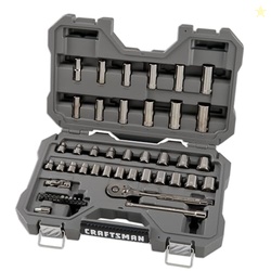 CRAFTSMAN OVERDRIVE 49-Piece Gunmetal Chrome Mechanics Tool Set, Standard SAE/Metric Socket Set, with Hard Case (CMMT99049L)