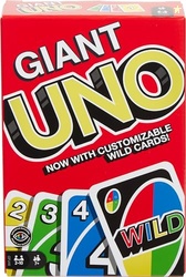 Mattel Games Giant UNO Card Game for Kid, Adult & Families, Color Blind Accessible & Customizable Large Deck