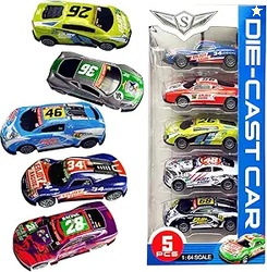 Pull Back Racing Cars Die cast Race Car, Set of 5
