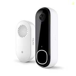 Arlo Video Doorbell 2K + Chime 2 (2nd Gen, Latest Release), Wireless or Wired Option, 2-Way Audio, Night Vision, Head to Toe View, Package Detection, Person & Vehicle Recognition, 1-Month Secure Plan