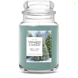 Yankee Candle Tree Farm Festival, Christmas Scented Candle, 22oz Large Jar with up to 150 Hour Burn Time, Giftable, Holidays