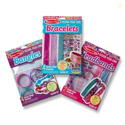 Melissa & Doug Design-Your-Own Jewelry-Making Kits - Bangles, Headbands, and Bracelets