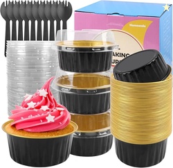 Homeanda 60pcs Mini Cake Pans & Loaf Pans with Lids