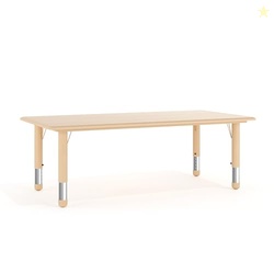 Flash Furniture Wren Adjustable Classroom Activity Table for School and Home, Plastic Activity Table for Kids, 23.625" W x 47.25" L, Natural