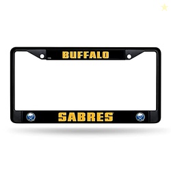 Rico Industries NHL Buffalo Sabres Black 12" x 6" Black Metal Car/Truck Frame Automobile Accessory