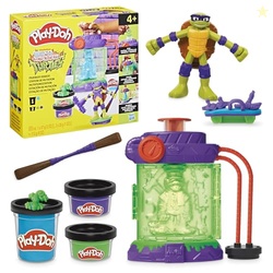 Play-Doh Teenage Mutant Ninja Turtles Mutation Station Playset, Bendy 4 Inch Donnie Action Figure, Kids Arts & Crafts, TMNT Toys for Boys & Girls 4+