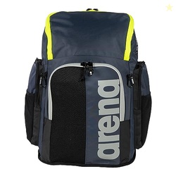 ARENA Spiky III Backpack 45 Swimming Athlete Sports Gym Rucksack Large Training Gear Equipment Swim Bag for Men and Women, 45 Liters, Navy/Neon Yellow