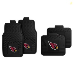 Fanmats Arizona Cardinals Set of 4 Car Mats for Cars, SUV, Pickups - All Weather Technology Protection, Deep Reservoir Design, Universal Fit - 3D NFL Team Logo - 29x17 Front - 14 x 17 Rear Mat