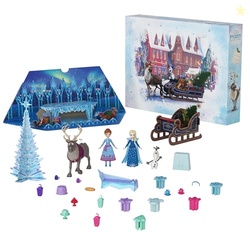 Mattel Disney Frozen Toys, Anna & Elsa Small Doll Advent Calendar with 2 Friend Figures, Moldable Sand & 24 Play Pieces, Inspired by Olafs Frozen Adventure