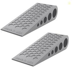 Door Stoppers for Bottom of Door Premium Floor Rubber Door Stop Wedge Made in USA Heavy Duty Honeycomb Design for Carpet, Tile, Ideal for Home, School, Commercial, Gray 2-Pack