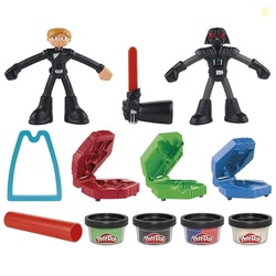 Play-Doh Star Wars Squish & Slice Lightsabers Playset, Bendy 4 Inch Luke Skywalker & Darth Vader Action Figures, Imagination Toys for 4 Year Old Boys & Girls & Up