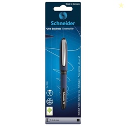 Schneider One Business Rollerball Pen, 0.6 mm Ultra-Smooth Tip, Blue Barrel, Black Ink, Blister Pack of 1 Pen (78301)