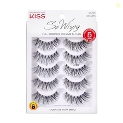 KISS So Wispy, False Eyelashes, 'Style #01', 14 mm, Includes 5 Pairs Of Lashes, Contact Lens Friendly, Easy to Apply, Reusable Strip Lashes, Multipack