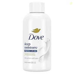 Dove Body Wash Deep Moisture for 24hr Lotion-Soft Skin Moisturizing Skin Cleanser with No Sulfates No Parabens 3 oz
