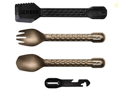 Gerber Gear ComplEAT Camping Utensils Set for Outdoor Cooking, Camping Cutlery with Fork, Spoon, Tongs, Spatula and Multi-Functional Tool, Burnt Bronze