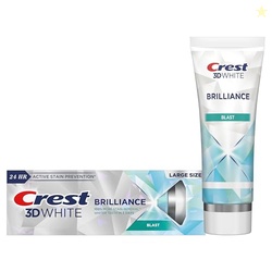 Crest 3D White Brilliance Blast Teeth Whitening Toothpaste, 4.6 oz, Anticavity Fluoride Toothpaste, 100% More Surface Stain Removal, 24 Hour Active Stain Prevention