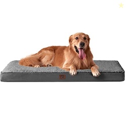 EHEYCIGA Orthopedic XL Dog Beds for Extra Large Dogs with Removable Washable Cover for Crate, Grey, 41x27