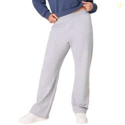 HANES WOMEN'S OPEN LEG SWEATPANTS, ECOSMART FLEECE SWEATS, REGULAR & PETITE, LIGHT STEEL, MEDIUM