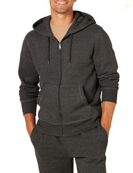 Amazon Essentials Men's Full-Zip Fleece Hoodie (Available in Big & Tall), Charcoal Heather, Medium