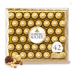 Ferrero Rocher, 42 Count, Premium Milk Chocolate Hazelnut, Chocolates for Gifting, 18.5 oz