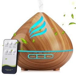 Essential Oil Scent Diffuser: 500ML Aroma Diffuser with Remote Control, Large Fragrance Aromatherapy Diffuser, Mist Humidifier with 14 Colors LED Lights and Auto-Off for Bedroom & Home