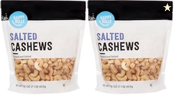 Amazon Brand - Happy Belly Cashews, Roasted & Salted, 16 ounce (Pack of 2)