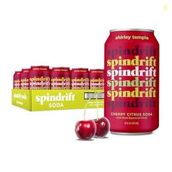 Spindrift "Shirley Temple" Cherry Citrus Soda Made with Real Squeezed Fruit 12 Pack Case