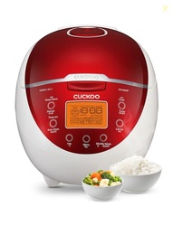 CUCKOO Micom Rice Cooker 6 Cup Uncooked / 12 Cup Cooked, Fuzzy Logic Rice Maker with Delay Timer & Keep Warm Setting, Versatile Food Steamer for Cooking, Non-Stick Inner Pot, Red (CR-0655F)