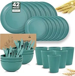 OAMCEG Plates and Bowls Sets Kitchen 42 Pcs