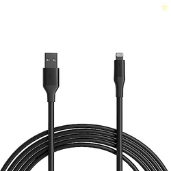 Amazon Basics MFi Certified USB-A to Lightning Charger Cable for Apple iPhone iPad, 10 Feet, Black