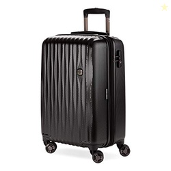 SwissGear 7272 Energie Expandable Hardside Luggage with Spinner Wheels and TSA Lock, Black, Carry-On 19-Inch