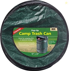 Coghlan's Pop-Up Lightweight Trash Can  Collapsible Waste Bin for Camping, RV, Outdoor Events, and Travel  Durable, Compact, and Easy to Store  29.5 Gallon