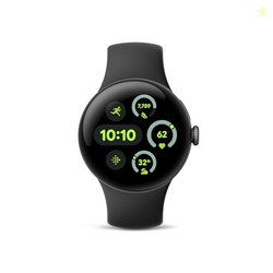 Google Pixel Watch 3 (41mm) 2024 Model - Android Smartwatch, Heart Rate Tracking, Fitbit Advanced Running, Fitness Insights, 24-Hour Battery - Matte Black Aluminum Case - Obsidian Band - LTE