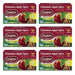 Celestial Seasonings Cinnamon Apple Spice Herbal Tea, Caffeine Free, 20 Tea Bags Box (Pack of 6)