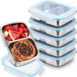 Tioncy 6 Pcs 304 Stainless Steel Bento Box