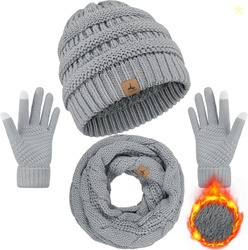 Winter Beanie Hat Scarf Gloves AD