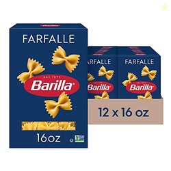 Barilla Farfalle Pasta, 16 oz. Box (Pack of 12) - Non-GMO, Made with Durum Wheat Semolina - Kosher Certified